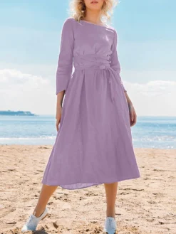 Solid Crew Neck Casual Dress For Women 10 Solid Crew Neck Casual Dress For Women -Zanzea Shop 7e1e3fb5 9906 48d7 8fad 3e0266d3310a