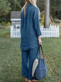 Solid Pocket Long Sleeve Lapel Two Pieces Suit -Zanzea Shop 7e71a0a7 22c9 48cf 8ecb cbc188d54d0d