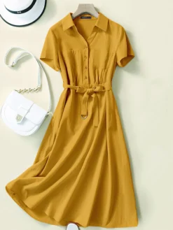 Solid Pocket Button Lapel Short Sleeve Shirt Dress With Belt 12 Solid Pocket Button Lapel Short Sleeve Shirt Dress With Belt -Zanzea Shop 7e958e3e fc42 4109 bc20 755abdc4dbbd