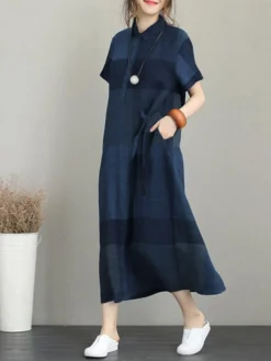 Check Print Pocket Button Front Short Sleeve Lapel Dress 15 Check Print Pocket Button Front Short Sleeve Lapel Dress -Zanzea Shop 7ecef9ce 3a1e 4d3f b066 0f30d04bab47