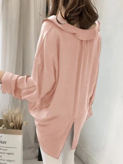 Solid Ruffle Loose Slit Long Sleeve Casual Women Blouse 15 Solid Ruffle Loose Slit Long Sleeve Casual Women Blouse -Zanzea Shop 7ed35961 13c0 46dd 8208 c2c7e9f27dc3