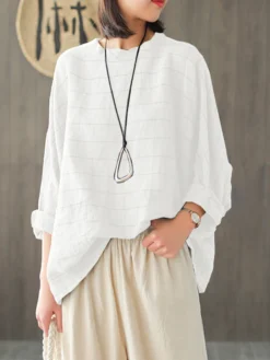 Vintage Plaid Long Sleeve Plus Size Baggy Blouse With Pockets -Zanzea Shop 7f16f1ff d6d2 4661 ac9c 042f9ea8be70