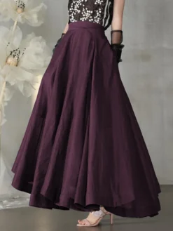 Solid Color Elastic Waist Plus Size Skirt With Pockets -Zanzea Shop 7f8da49e b683 4e73 889a d51d38e1f8de