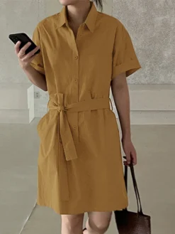Solid Button Front Pocket Cargo Shirt Dress With Belt 23 Solid Button Front Pocket Cargo Shirt Dress With Belt -Zanzea Shop 80516e36 6abc 4902 ac60 74e13dba1adc