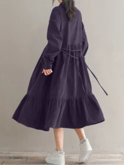 Solid Color Corduroy Patchwork Button Loose Casual Dress 11 Solid Color Corduroy Patchwork Button Loose Casual Dress -Zanzea Shop 8165d502 b1c5 4194 aaed 6297c0cc3961