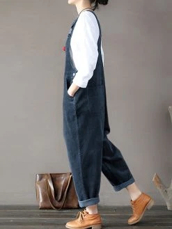 Solid Color Button Pockets Sleeveless Corduroy Jumpsuits 7 Solid Color Button Pockets Sleeveless Corduroy Jumpsuits -Zanzea Shop 818f3ee1 6ec2 4dc7 8a77 5ebea651ded6