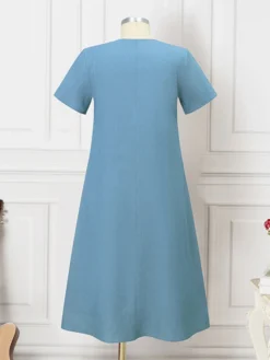 Women Solid Button Front Short Sleeve Denim Shirt Dress 11 Women Solid Button Front Short Sleeve Denim Shirt Dress -Zanzea Shop 824f7465 e572 47b4 9d18 0d3447bc6b47