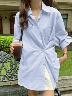 Stripe Long Sleeve Pocket Button Front Lapel Loose Shirt 12 Stripe Long Sleeve Pocket Button Front Lapel Loose Shirt -Zanzea Shop 829aa6e4 c291 46f8 9637 de53c42bb572