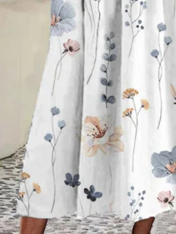 Women Floral Plant Print Crew Neck Half Sleeve Dress -Zanzea Shop 8322ba8d 031a 4c92 8e67 d237fcd28759