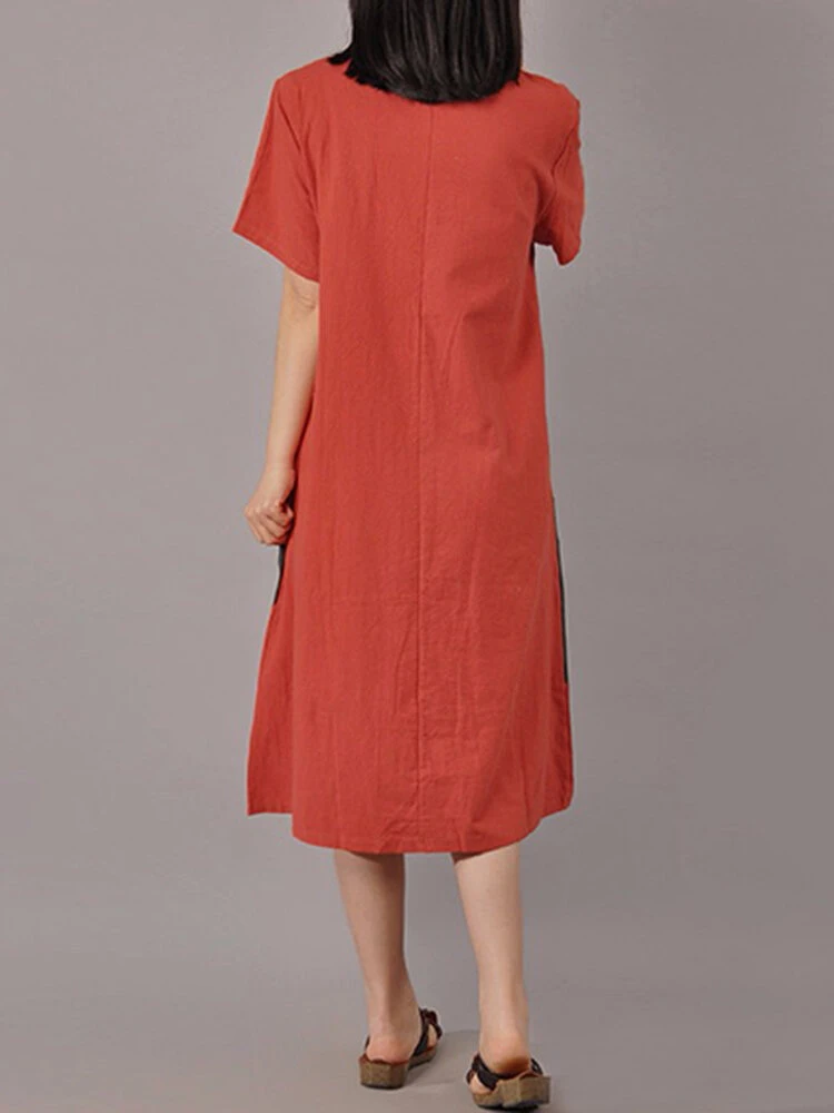 Vintage Print Patchwork Plus Size Dress 4 Vintage Print Patchwork Plus Size Dress - Image 4