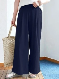 Solid Elastic Waist Back Pocket Wide Leg Casual Pants 5 Solid Elastic Waist Back Pocket Wide Leg Casual Pants -Zanzea Shop 84099648 22ac 4a0f 9fa6 1d6599ed975f