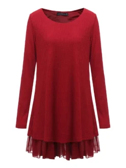 Casual Chiffon Patchwork Back Bow Double Layer Flared Blouse -Zanzea Shop 85a73669 89ee 41ea 8ee9 4999b880a969