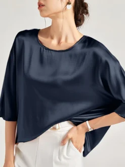 Solid Loose Dolman Sleeve Satin Crew Neck Women Blouse 15 Solid Loose Dolman Sleeve Satin Crew Neck Women Blouse -Zanzea Shop 85af3b58 b110 4d99 98c1 e1e24c54dc51