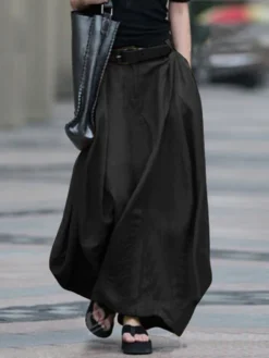 Casual Solid Color Loose Elastic Waist Plus Size Skirt -Zanzea Shop 86c44545 24f4 4f6c 864e cba879bebdb2