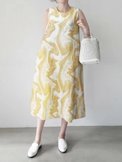 Wave Pattern Sleeveless Round Neck Print Dress -Zanzea Shop 87947051 a4e8 4ad2 9ebd 8ed396c28d89