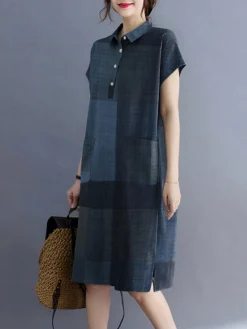 Check Pattern Short Sleeve Pocket Button Lapel Dress 10 Check Pattern Short Sleeve Pocket Button Lapel Dress -Zanzea Shop 89d756cd 884d 4e79 96cf 685ffff92862