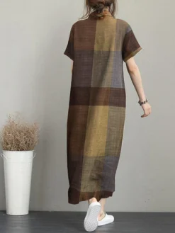 Check Print Pocket Button Front Short Sleeve Lapel Dress 17 Check Print Pocket Button Front Short Sleeve Lapel Dress -Zanzea Shop 8a0ecf1f 3c7f 4fd9 8afe 8f31e9963b90