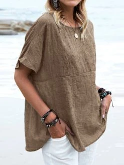 Women Solid Crew Neck Casual Short Sleeve T-shirt -Zanzea Shop 8a137032 97f4 40d3 8cd2 0b83000ffb5b