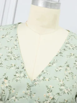 Women Ditsy Floral Print V-Neck Split Hem Puff Sleeve Dress 15 Women Ditsy Floral Print V-Neck Split Hem Puff Sleeve Dress -Zanzea Shop 8bddb2e7 cd95 4767 9e27 aaf07b488bec