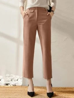 Solid Pocket Crop Tailored Pants For Women -Zanzea Shop 8cf4f0d9 699c 4fad a830 1ef5700ca1cb