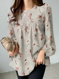 Women Allover Floral Print Crew Neck Long Sleeve Blouse 8 Women Allover Floral Print Crew Neck Long Sleeve Blouse -Zanzea Shop 8cf66ff6 5931 4168 9044 33c6db61fcf9