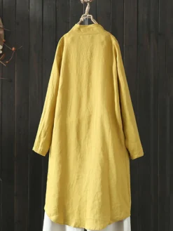 Vintage Irregular Button Split Solid Plus Size Long Shirt -Zanzea Shop 8cff367d 1ab0 4bb3 87cd 7bdf3ee1d1aa