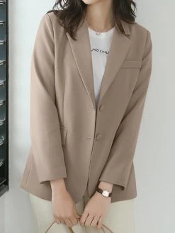Women Solid Long Sleeve Button Front Lapel Blazer -Zanzea Shop 8d42b5d6 f349 4d1b ba6b 8aa8f44f475e