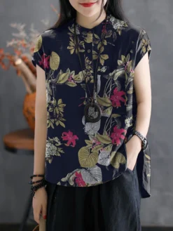 Leaves Flower Print Pocket Plus Size High-low Vintage Blouse -Zanzea Shop 8f7cbf34 14f4 4abb 9662 6394fcd0df39