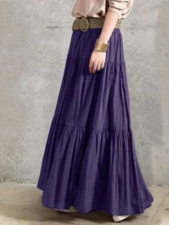 Solid Elastic Waist Patchwork Casual Skirt For Women -Zanzea Shop 8f98c1dd d588 4120 85bc 56a185da54e0