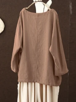 Solid Color Crew Neck Long Sleeve Plus Size Blouse 13 Solid Color Crew Neck Long Sleeve Plus Size Blouse -Zanzea Shop 8fe61ae1 eda5 4a7b 9e54 1e7e845e5e94