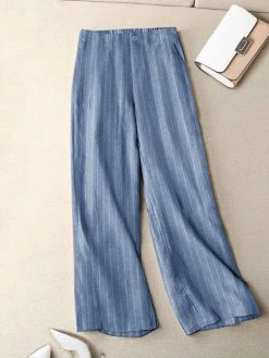 Women Vertical Striped Casual Straight Pants With Pocket 6 Women Vertical Striped Casual Straight Pants With Pocket -Zanzea Shop 9091d20b 922a 4187 9720 6ed179d310e9