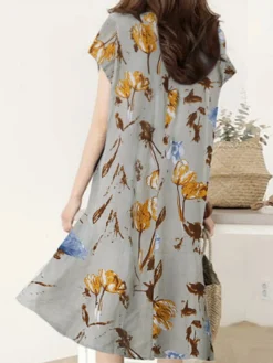 Plant Print Ruffle V Neck Short Sleeve Casual Dress 6 Plant Print Ruffle V Neck Short Sleeve Casual Dress -Zanzea Shop 90af8507 17c2 423b 8737 24a4bf50381b