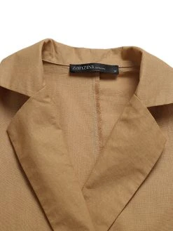 Solid Elastic Waist Pocket Lapel Two Pieces Suit -Zanzea Shop 910d672c 9bba 4175 b6a4 27fb6ce3f702