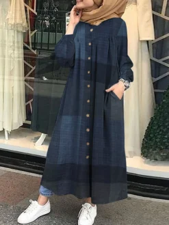 Plaid Print Long Sleeve Plus Size Button Dress With Pocket For Women 7 Plaid Print Long Sleeve Plus Size Button Dress With Pocket For Women -Zanzea Shop 9145659a 3a63 4fa0 b13d 9a4baca54092