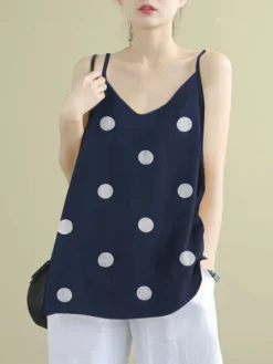 Polka Dot Spaghetti Backless Sleeveless Casual Cami -Zanzea Shop 9194f9c6 e123 44cc 93ce 5ec7ce1b1065