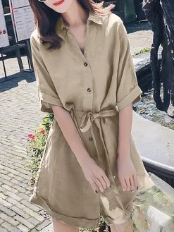 Solid Pocket Lapel Belt Button Front Short Sleeve Romper 17 Solid Pocket Lapel Belt Button Front Short Sleeve Romper -Zanzea Shop 919ce171 afe8 4c11 bbcd a67a711256f6