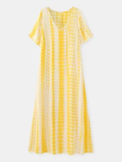 Tie Dye Plaid Print V-neck Plus Size Long Dress For Women -Zanzea Shop 91bdd127 3961 4f5e 84ff dcc356355d9e