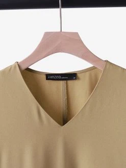 Solid V-neck Tiered Long Sleeve Casual Maxi Dress -Zanzea Shop 9274d6f5 8396 4b7f 8fe7 0aa4e34515e2