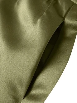 High Waist A-line Solid Satin Pocket Swing Skirt -Zanzea Shop 931fb696 ea8f 4410 8a37 eeb2c9335267