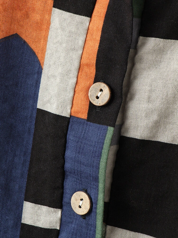 Plaid Loose Stand Collar Long Sleeve Casual Print Dress For Women 6 Plaid Loose Stand Collar Long Sleeve Casual Print Dress For Women - Image 6