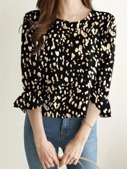 Random Allover Print Crew Neck Casual 3/4 Sleeve Blouse 18 Random Allover Print Crew Neck Casual 3/4 Sleeve Blouse -Zanzea Shop 976f8529 9c8b 4c4e 99f6 22d77fecf498
