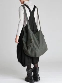 Vintage Straps Solid Color Loose Dress With Pockets -Zanzea Shop 979150cd 93f1 4390 8a1f 53fd028eb2cb