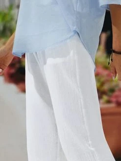 Women Solid Color Split Cuff Cotton Cropped Pants 7 Women Solid Color Split Cuff Cotton Cropped Pants -Zanzea Shop 9854dd01 5d54 47e0 8d88 6321173aa7d9