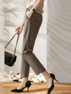 Solid Pocket Crop Tailored Pants For Women -Zanzea Shop 98acfa92 b6e6 4a8c bd02 607d80a1396f
