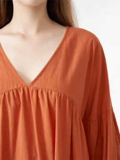 Solid V-neck Loose Casual Long Sleeve Women Dress -Zanzea Shop 99672213 8c3c 4bd5 b015 bfc5a53f5dbf