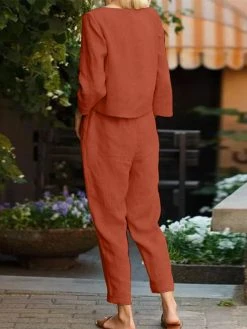 Solid Long Sleeve Pocket Knotted Two Pieces Suit 13 Solid Long Sleeve Pocket Knotted Two Pieces Suit -Zanzea Shop 996f8503 ba62 4149 bf12 4e2de8e79006