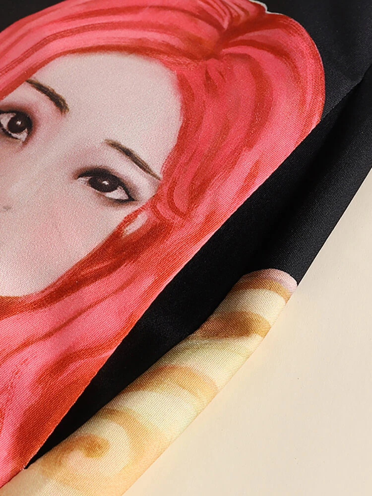 Cartoon Girls Graphic Pocket Short Sleeve Button Dress 6 Cartoon Girls Graphic Pocket Short Sleeve Button Dress - Image 6