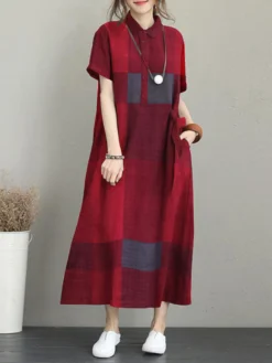 Check Print Pocket Button Front Short Sleeve Lapel Dress 20 Check Print Pocket Button Front Short Sleeve Lapel Dress -Zanzea Shop 9aa9e009 2ed4 49ee 93f1 c1aeca7acc34