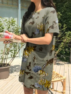 Flower Print Short Sleeve Pocket Crew Neck Vintage Dress 11 Flower Print Short Sleeve Pocket Crew Neck Vintage Dress -Zanzea Shop 9ac736f9 57ba 4021 a0a6 3de96802758c