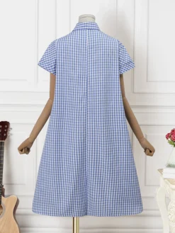 Women Gingham Plaid Lapel Half Button Short Sleeve Shirt Dress 11 Women Gingham Plaid Lapel Half Button Short Sleeve Shirt Dress -Zanzea Shop 9aede59f 616d 43a6 93d3 08e40ceead01